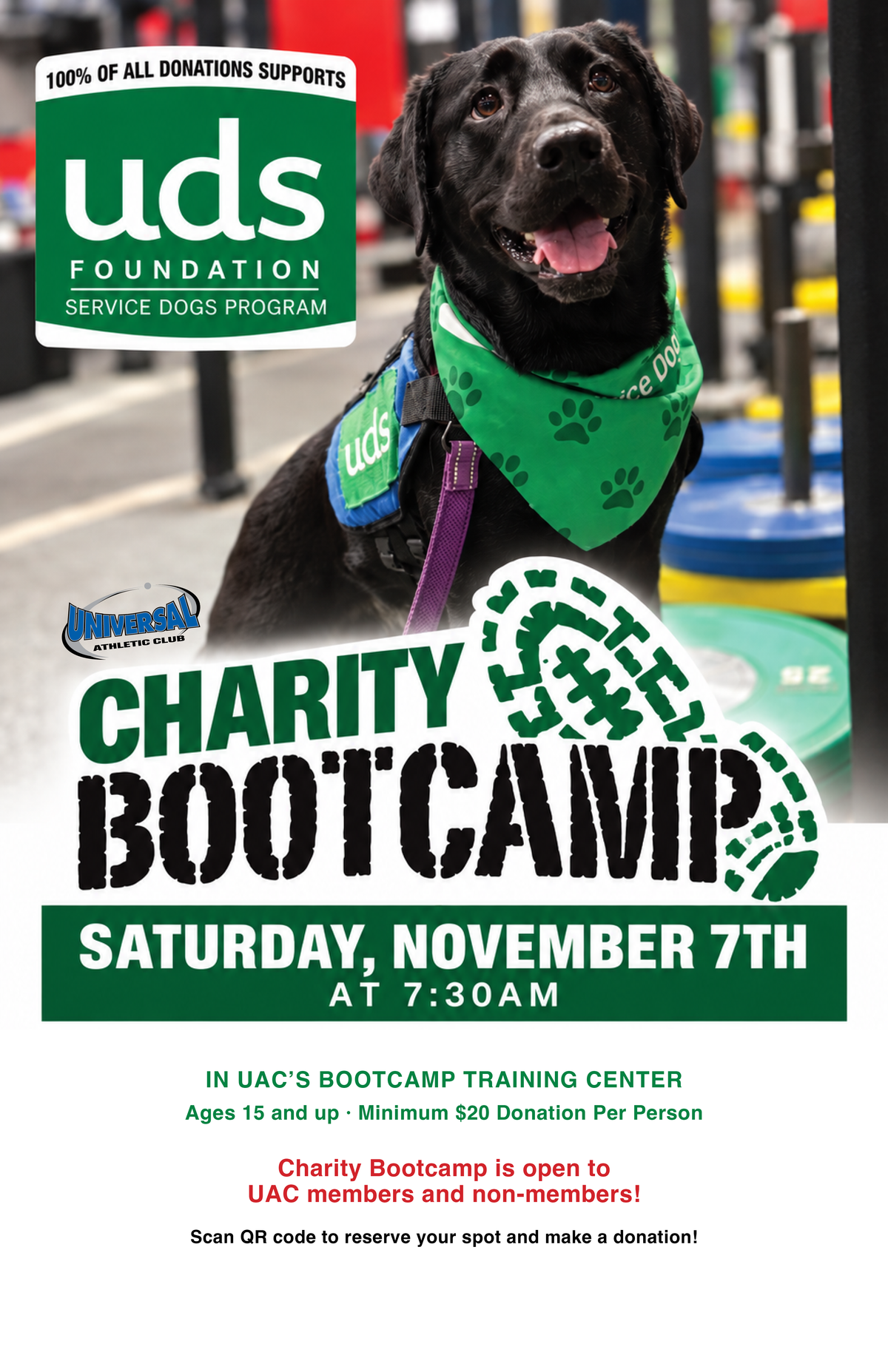 Charity Bootcamp Benefitting UDS Service Dogs