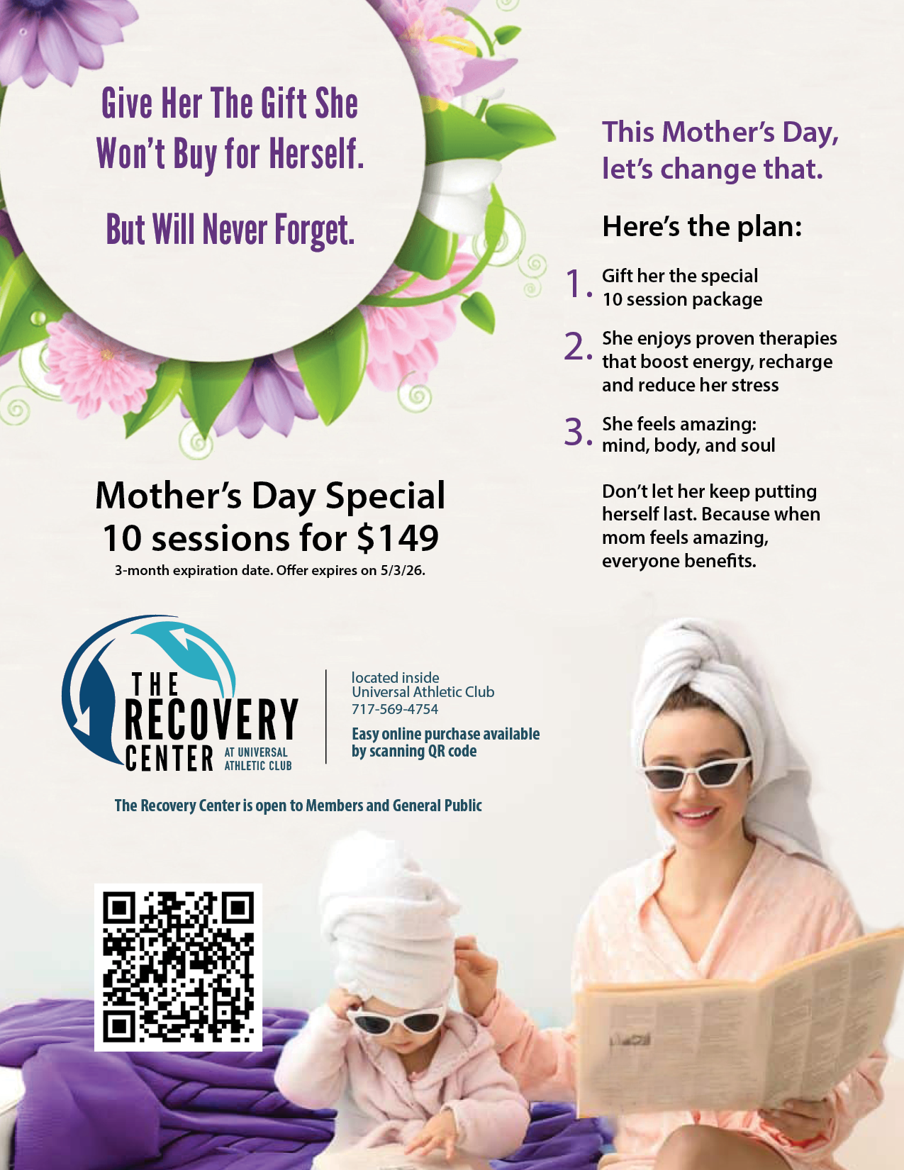 Recovery Center Mothers Day Special · 10 for $149
