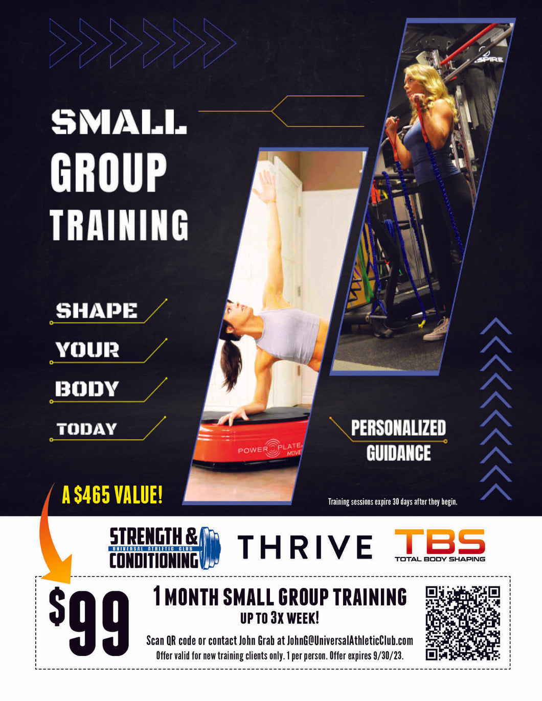 1 Month Small Group Training Sessions $99